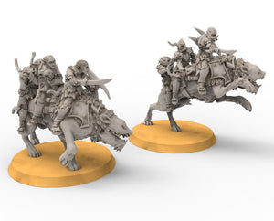 Goblin cave - Goblin warg riders marauders warriors with bows and swords, Dwarf mine, Middle rings miniatures pour wargame D&D, SDA...