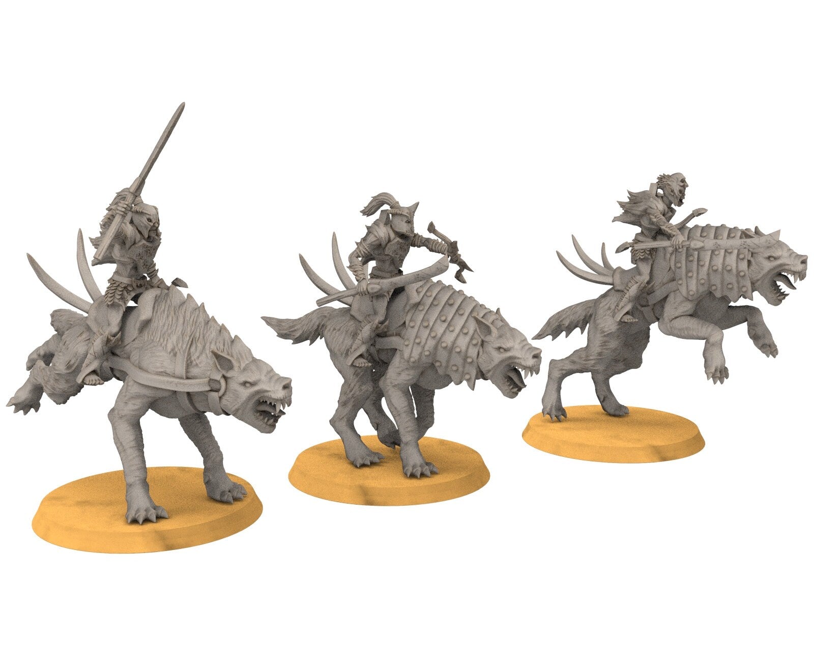 Goblin cave - Goblin warg riders warriors with swords, Dwarf mine, Middle rings miniatures pour wargame D&D, SDA...