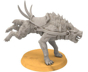 Goblin cave - Tamed Warg wolves, Dwarf mine, Middle rings miniatures pour wargame D&D, SDA...