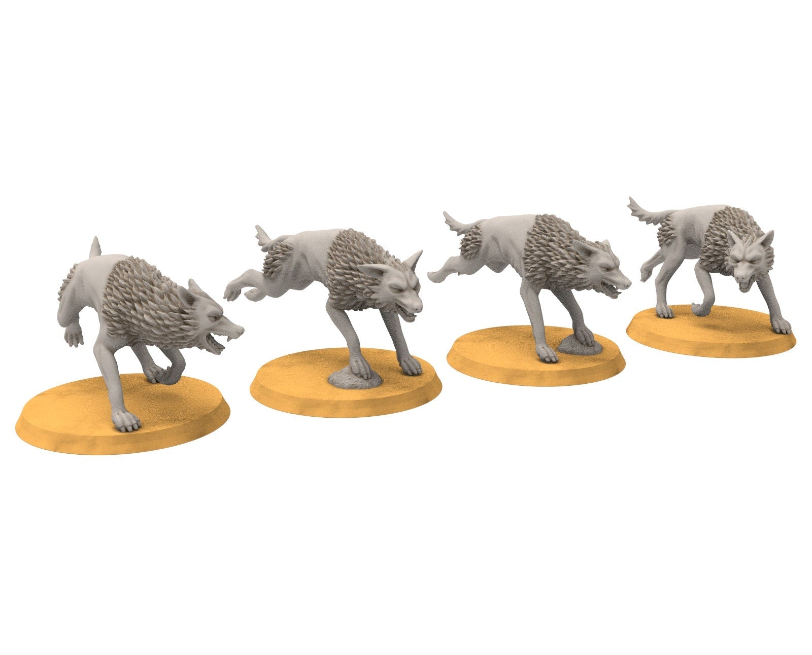 Orcs horde - Savage Warg wolves, Orc warriors warband, Middle rings miniatures pour wargame D&D, SDA...