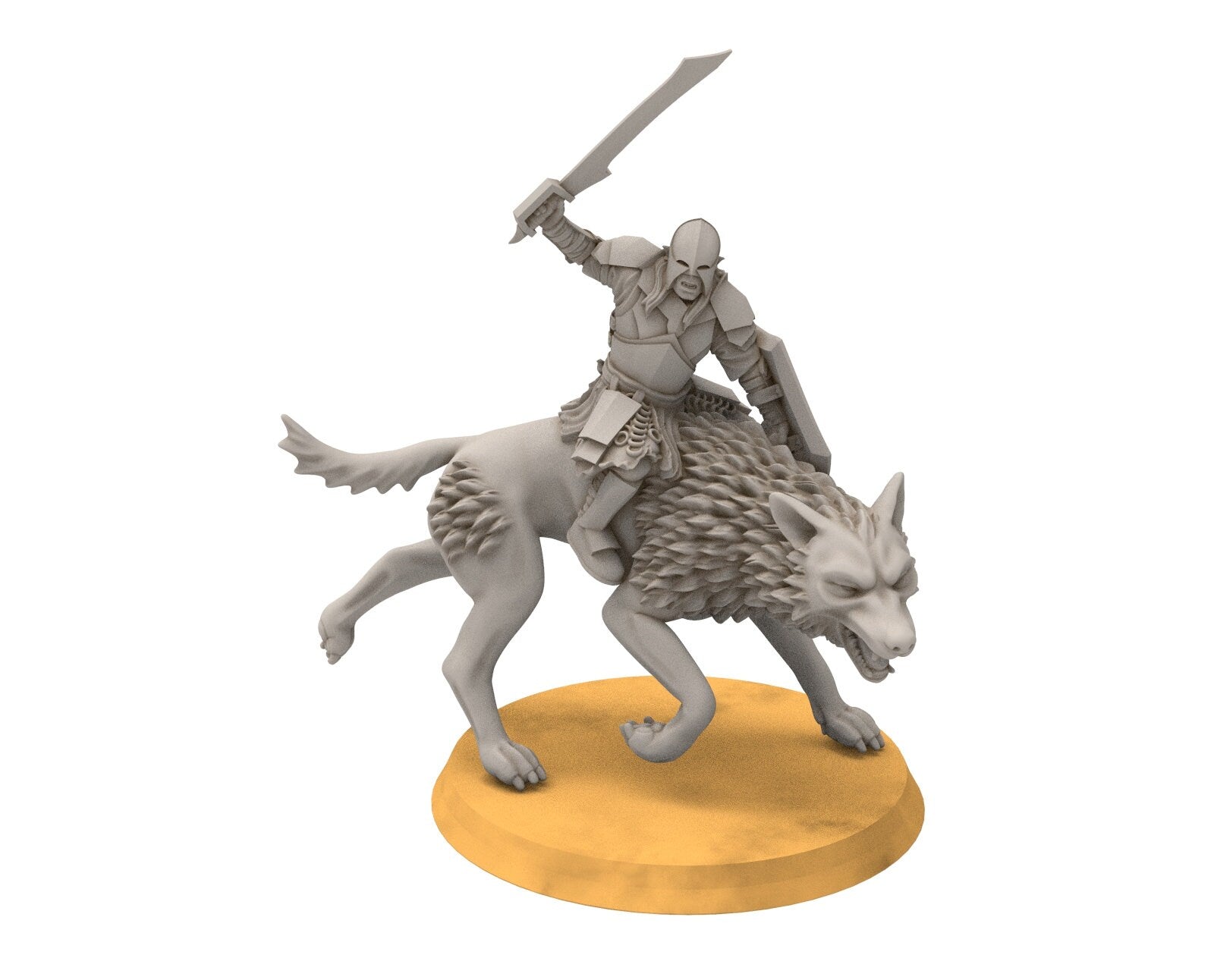 Orcs horde - Super orc riders on Warg wolves, Orc warriors warband, Middle rings miniatures pour wargame D&D, SDA...