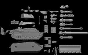 The Grimguard Battle Tank, mechanized infantry, post apocalyptic empire, usable for tabletop wargame.