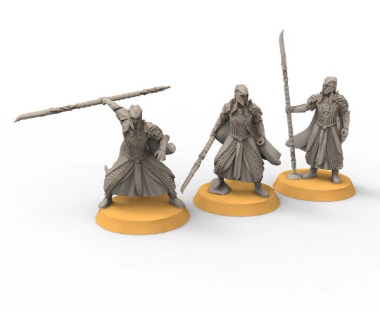 Darkwood - Elite hallebardier guards, Middle rings miniatures pour wargame D&D, SDA...