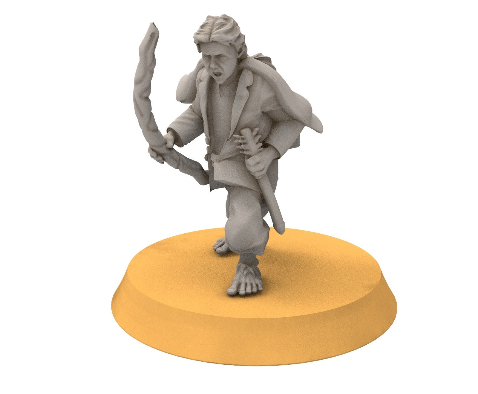 Halfmen - Gnome Halfling Militia with bows, Middle rings miniatures for wargame D&D, DnD, LOTR...