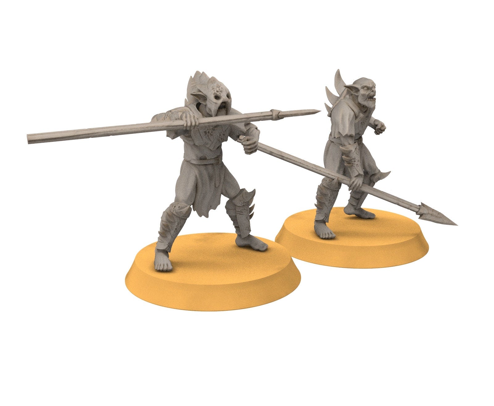 Goblin cave - Goblin warriors with spears, Dwarf mine, Middle rings miniatures pour wargame D&D, SDA...