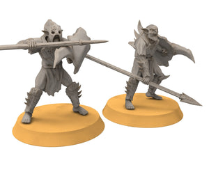 Goblin cave - Goblin warriors with spears, Dwarf mine, Middle rings miniatures pour wargame D&D, SDA...