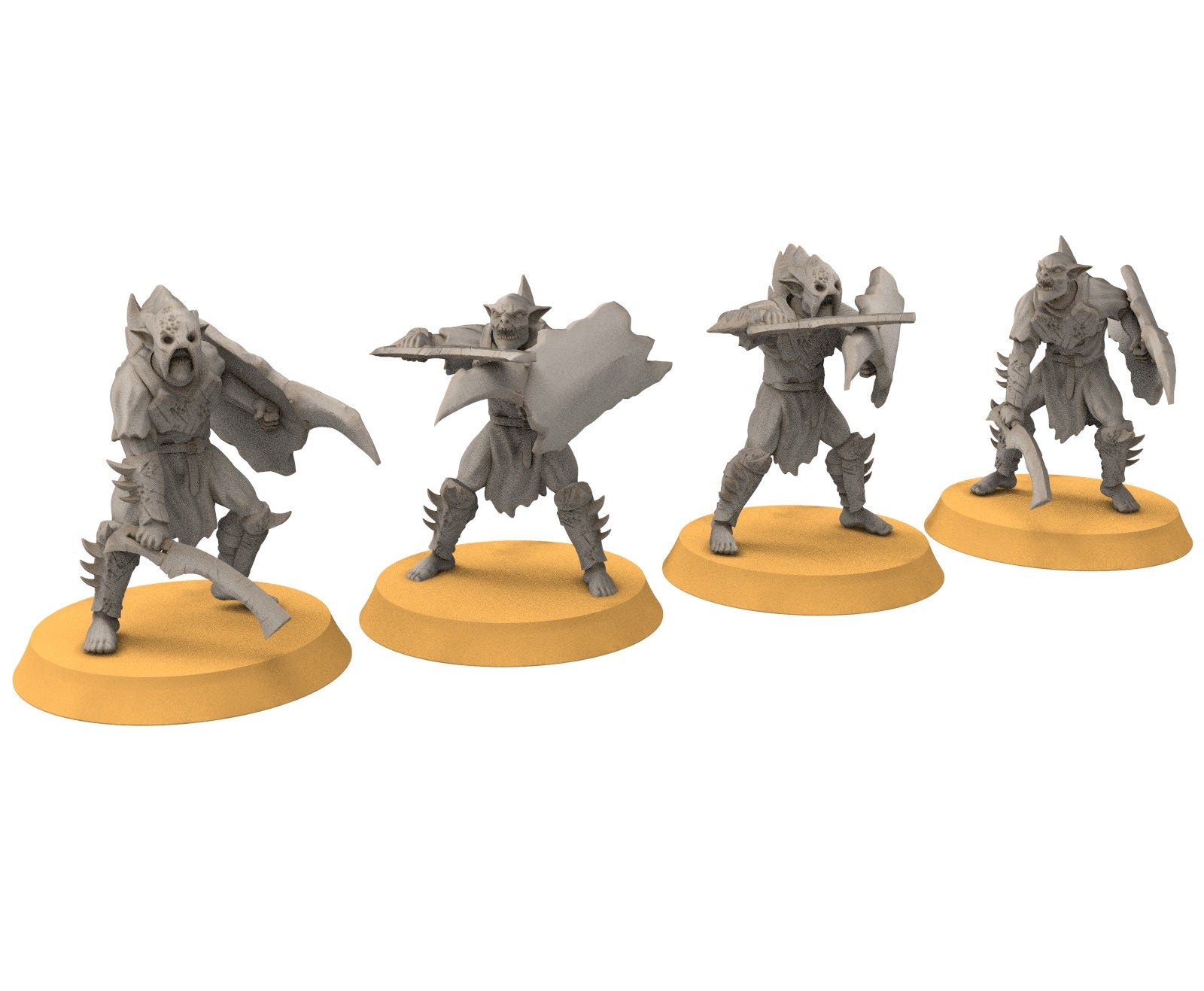 Goblin cave - Goblin warriors with swords, Dwarf mine, Middle rings miniatures pour wargame D&D, SDA...