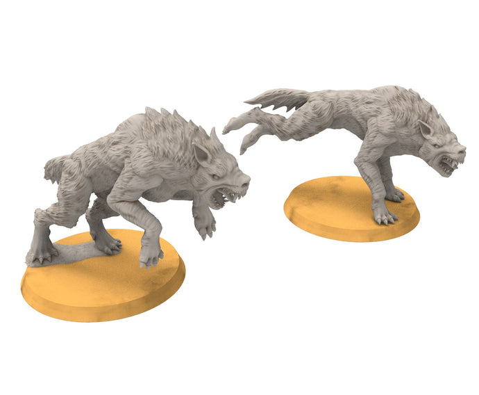 Goblin cave - Tamed Large Warg wolves, Dwarf mine, Middle rings miniatures pour wargame D&D, SDA...