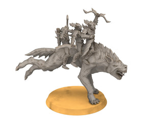 Goblin cave - Goblin warg riders marauders warriors with bows and swords, Dwarf mine, Middle rings miniatures pour wargame D&D, SDA...