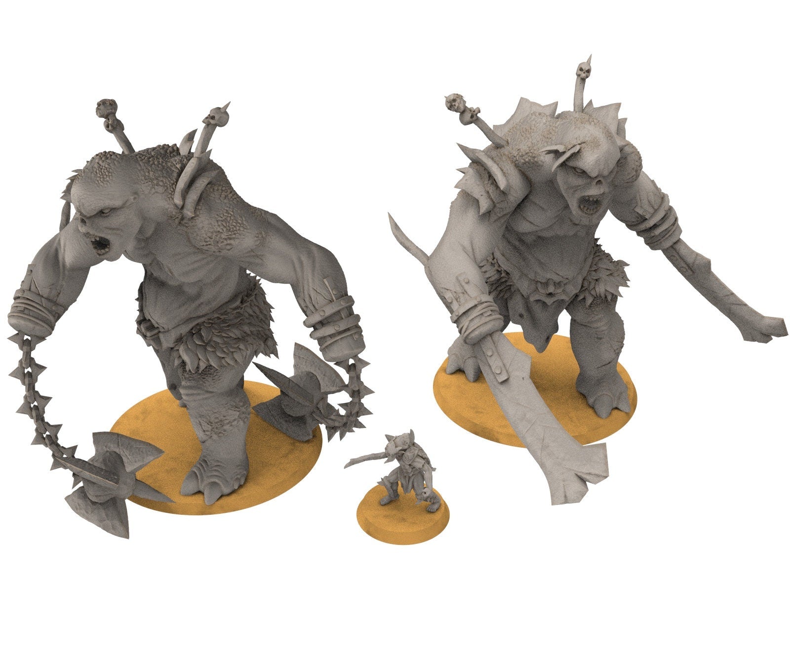 Goblin cave - Mutilated giant mountain troll, Dwarf mine, Middle rings miniatures pour wargame D&D, SDA...