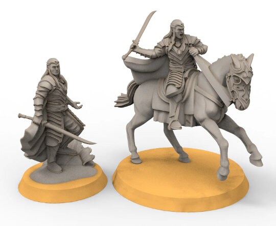 Rivandall - Elrand Lord protector of the heaven, Last Hight elves from the West, Middle rings miniatures pour wargame D&D, SDA...