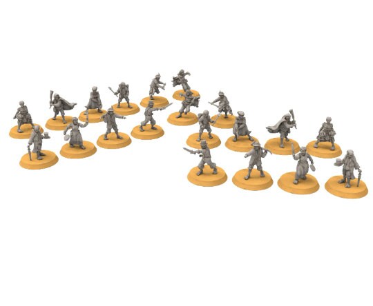 Halfmen - Gnome Halfling Militia, Middle rings miniatures for wargame D&D, DnD, LOTR...