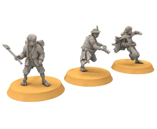 Halfmen - Gnome Halfling Militia, Middle rings miniatures for wargame D&D, DnD, LOTR...