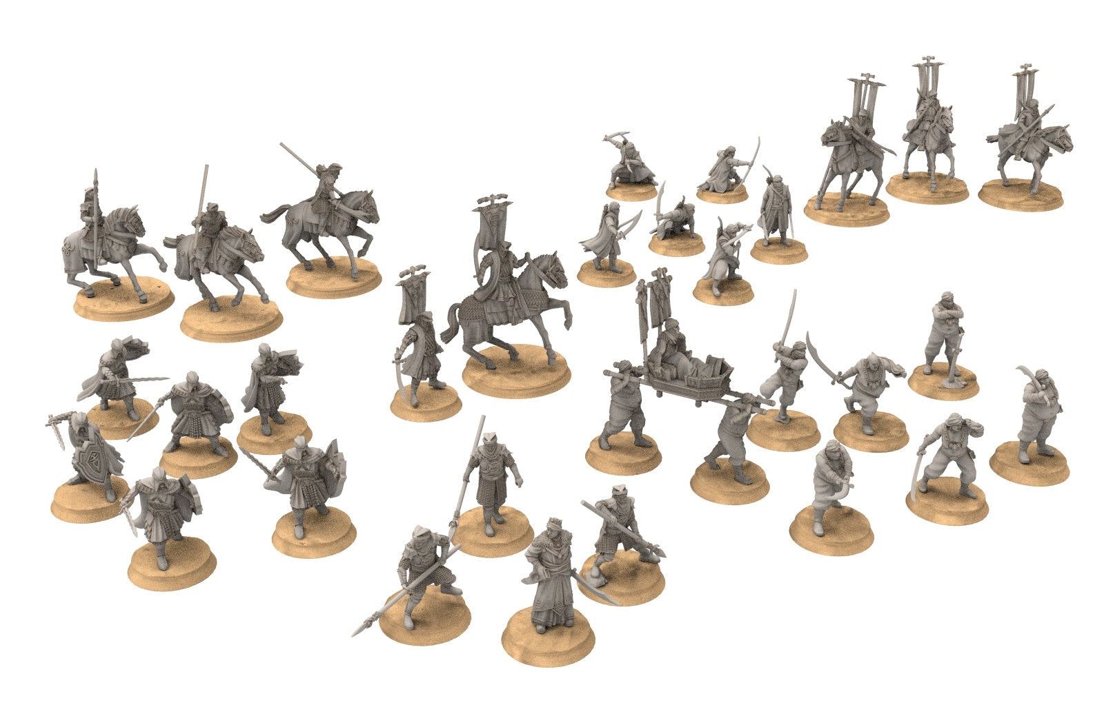 Harad - Army bundle of Desert Snake Warriors, Berber nomads, Harad Bedouin Arabs Sarazins miniatures for wargame D&D, Lotr...