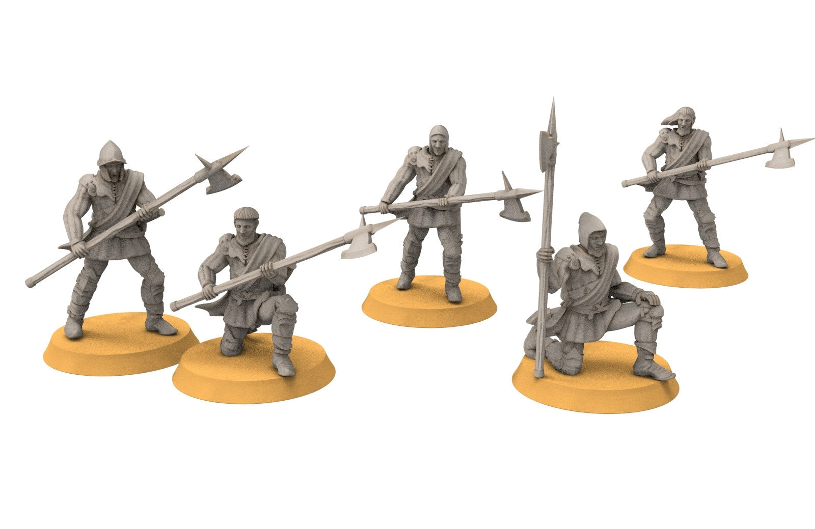 Gandor - Fief levy hallebardiers, minis for wargame D&D, SDA...