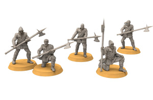 Gandor - Fief levy hallebardiers, minis for wargame D&D, SDA...