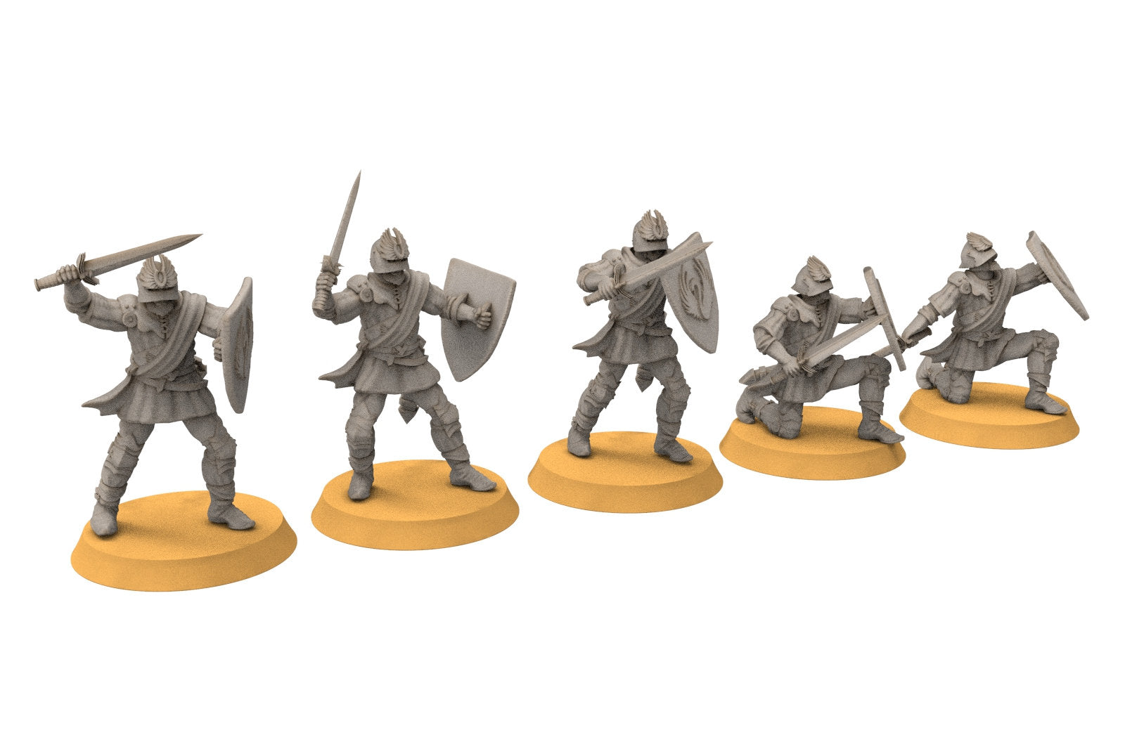 Gandor - Fief levy swordmen, minis for wargame D&D, SDA...