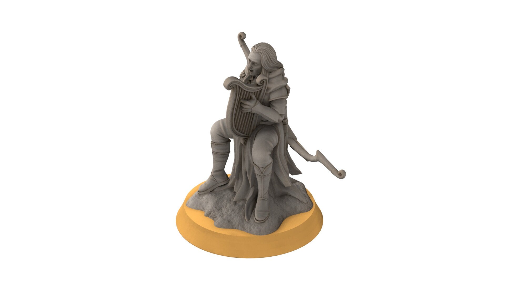 Darkwood - Musician on trunk, Middle rings miniatures pour wargame D&D, SDA...