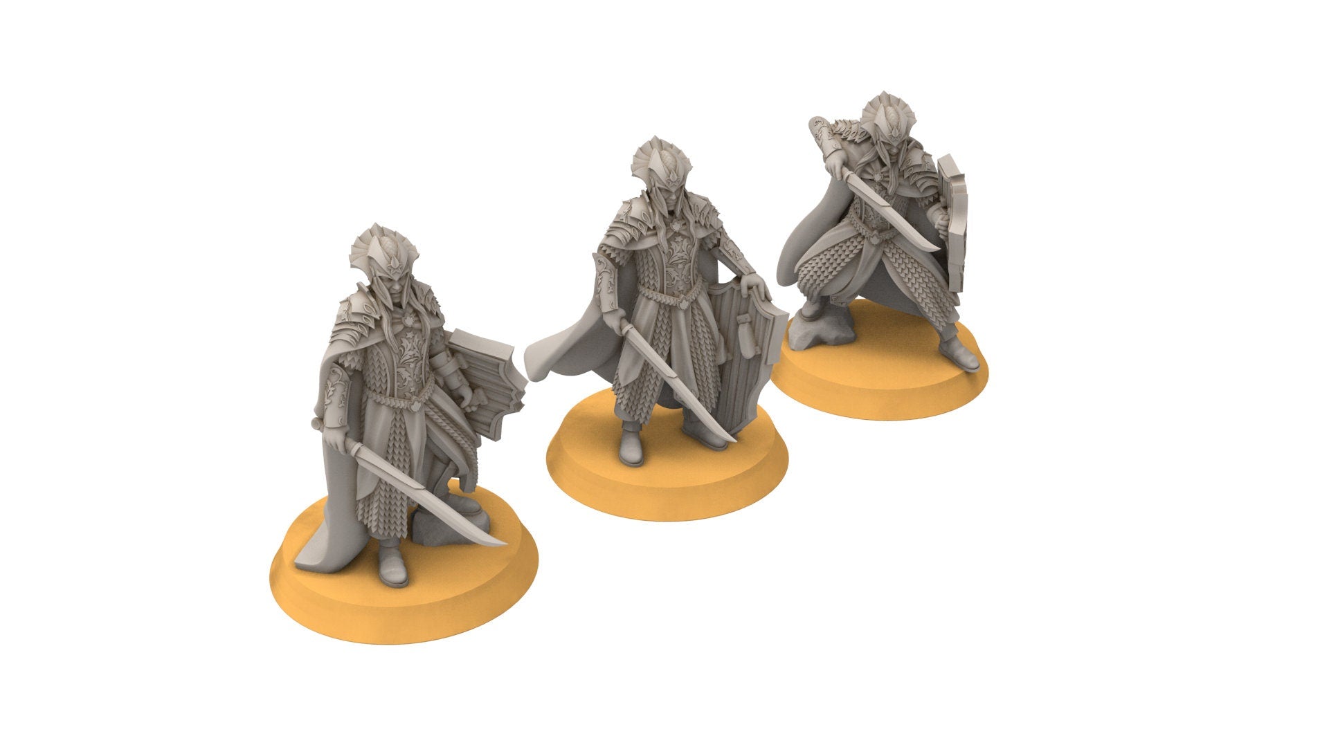 Darkwood - Forest King Guard - Spear, Middle rings miniatures pour wargame D&D, SDA...