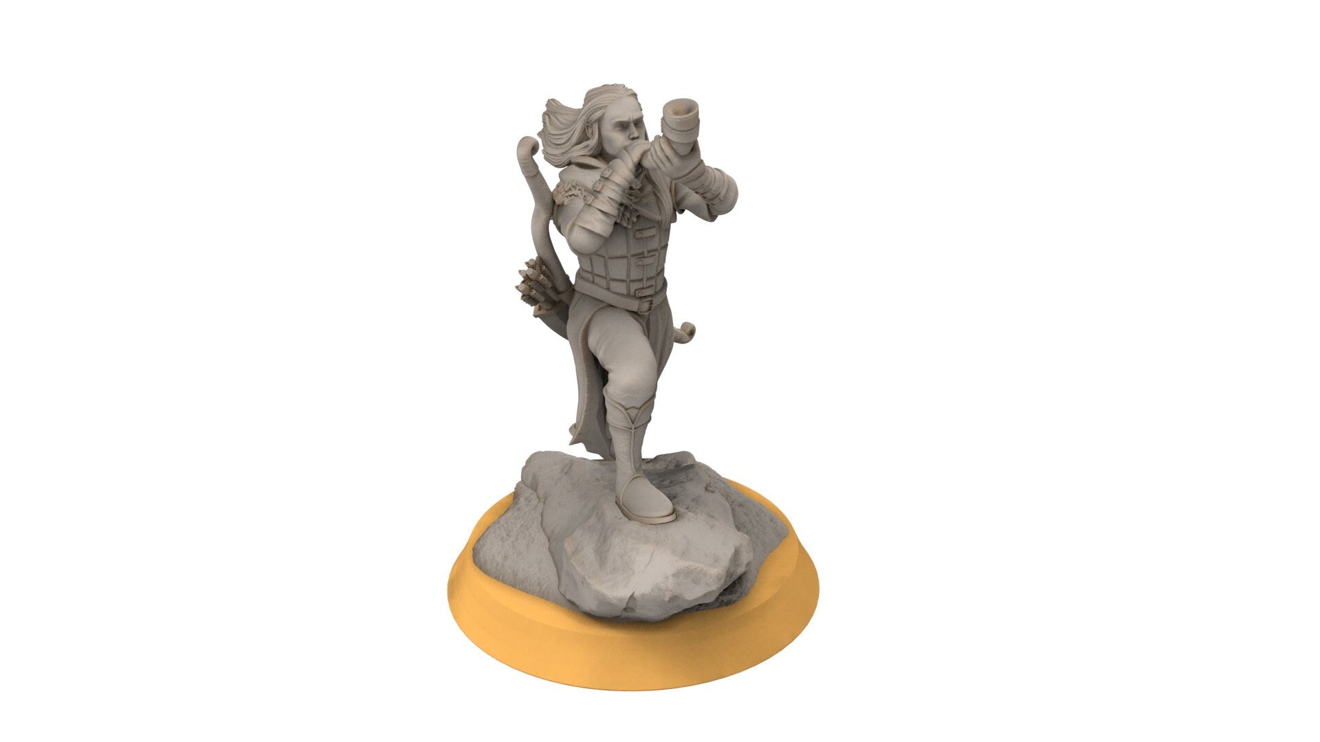 Darkwood - Forest Warrior with Horn, Middle rings miniatures pour wargame D&D, SDA...