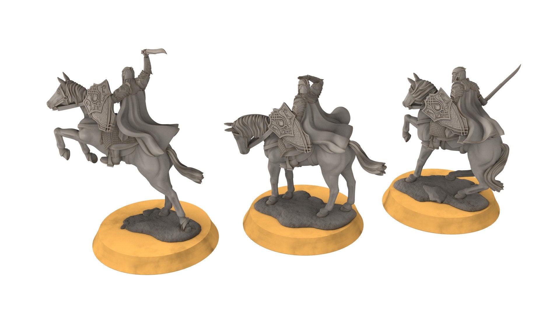 Darkwood - Armoured Wood elves on Horse, Middle rings miniatures pour wargame D&D, SDA...