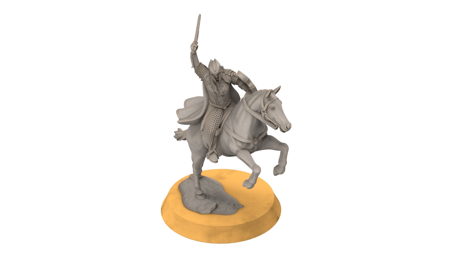 Darkwood - Armoured Wood elves on Horse, Middle rings miniatures pour wargame D&D, SDA...