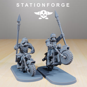 GrimGuard - Death Bikers, mechanized infantry, post apocalyptic empire, usable for tabletop wargame.