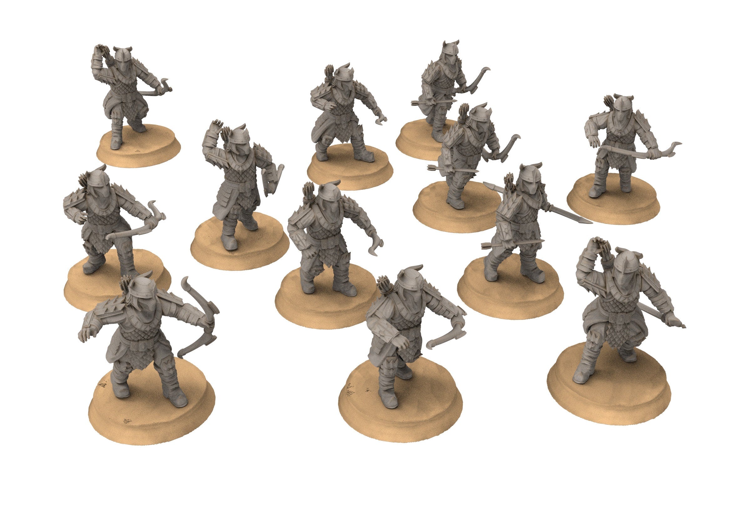 Easterling - Eastern Infantry Archers, brave fell dark lords humans, Kandahar, Khwarezm, oriental, Rhur, miniatures for wargame D&D, Lotr...