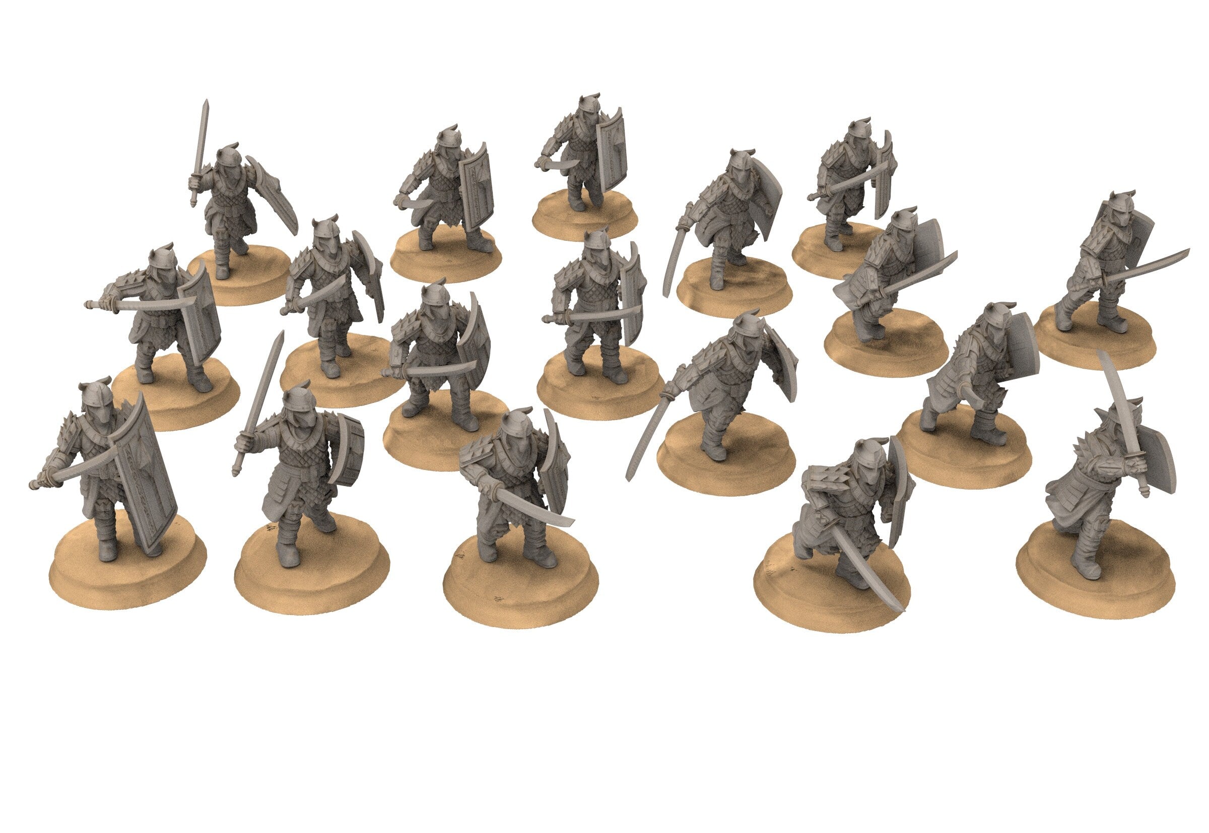 Easterling - Eastern Infantry Swordmen, fell dark lords humans, Kandahar, Khwarezm, oriental, Rhur, miniatures for wargame D&D, Lotr...