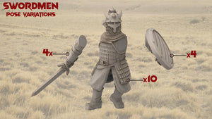 Kandahar - Varangian heavy Swordmen, fell dark lords humans, Kandahar, Khwarezm, oriental, Rhur, miniatures for wargame D&D, Lotr...