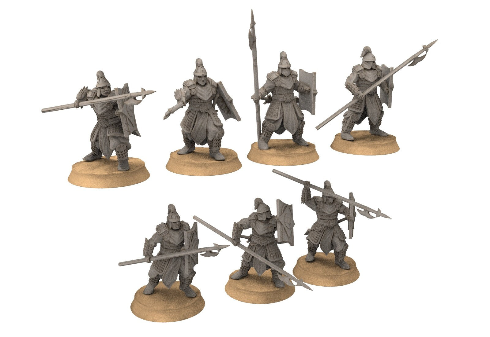 Easterling - Eastern Rising Sun guard Spearmen, fell dark lords humans, Kandahar, Khwarezm, oriental, Rhur, miniatures wargame D&D, Lotr...