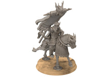 Load image into Gallery viewer, Easterling - Eastern Rising Sun Guard Banner, fell dark lords humans, Kandahar, Khwarezm, oriental, Rhur, miniatures wargame D&amp;D, Lotr...
