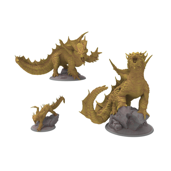 Mystical Beasts - The three generations of the Brown Dragon, creatures from the mystical world