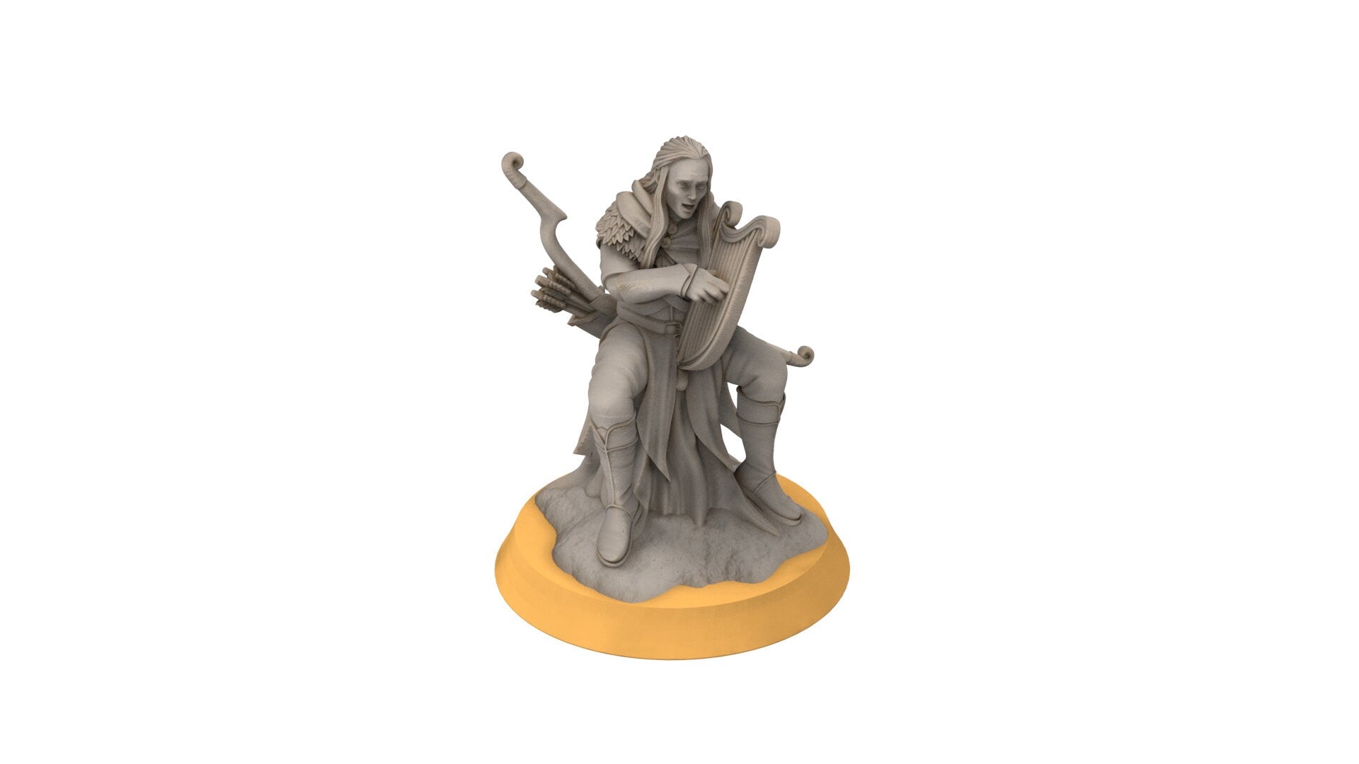 Darkwood - Musician on trunk, Middle rings miniatures pour wargame D&D, SDA...