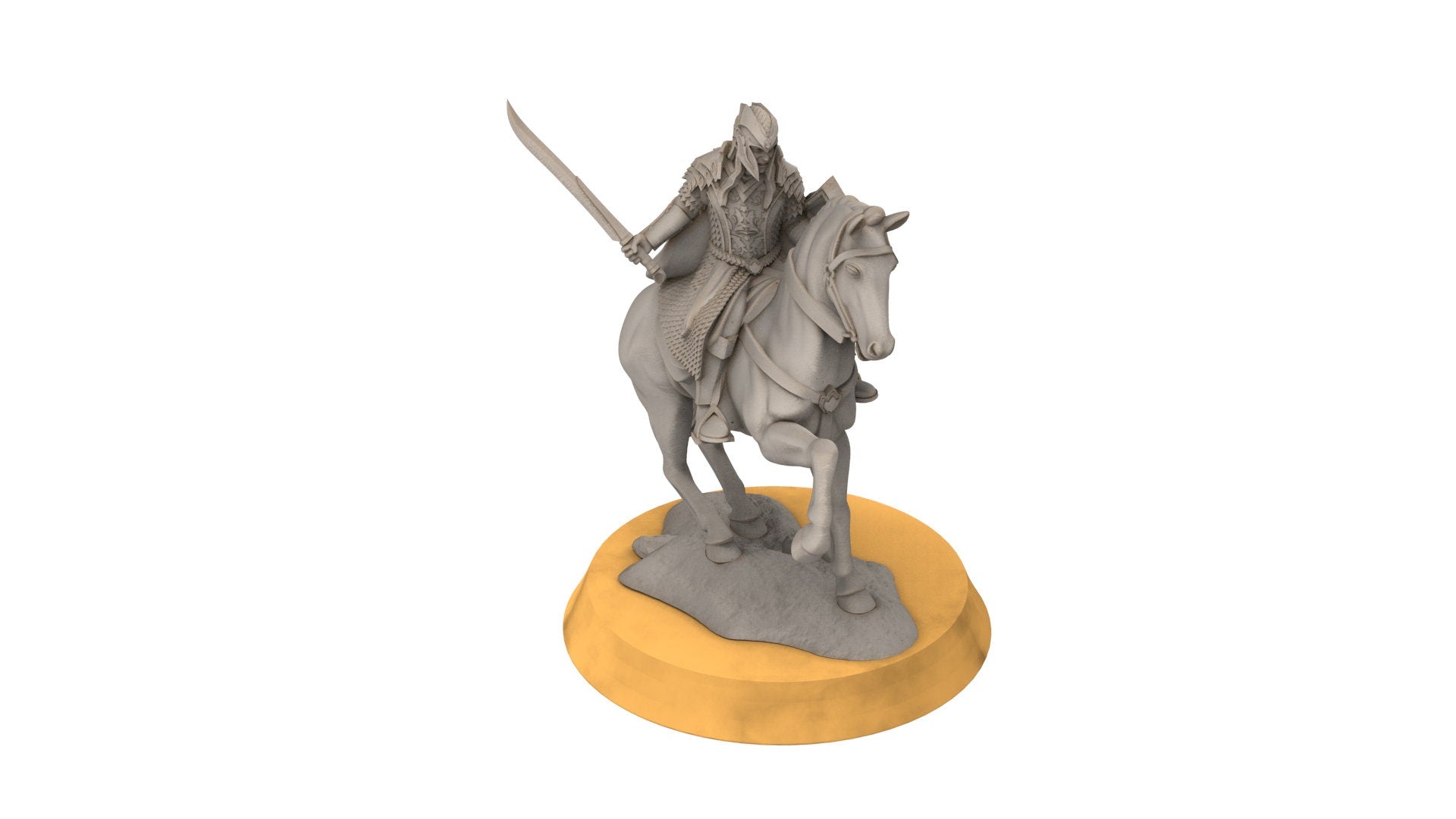 Darkwood - Armoured Wood elves on Horse, Middle rings miniatures pour wargame D&D, SDA...