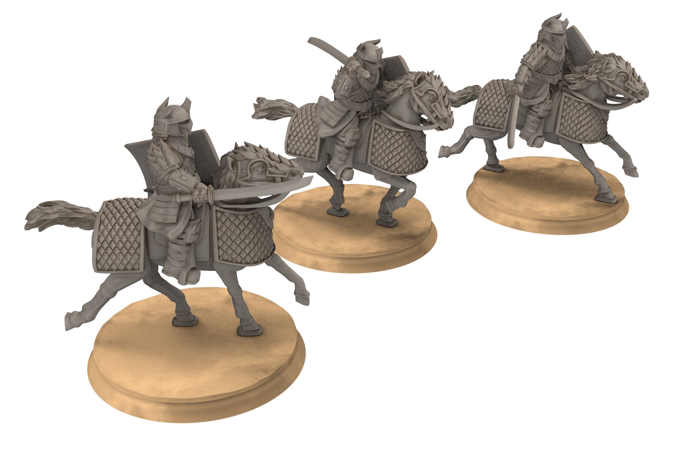 Easterling - Eastern Brave Cataphracts, fell dark lords humans, Kandahar, Khwarezm, oriental, Rhur, miniatures wargame D&D, Lotr...