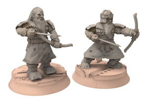 Dwarves - 12 Modular warriors, The Dwarfs of The Mountains, for Lotr, Khurzluk Miniature