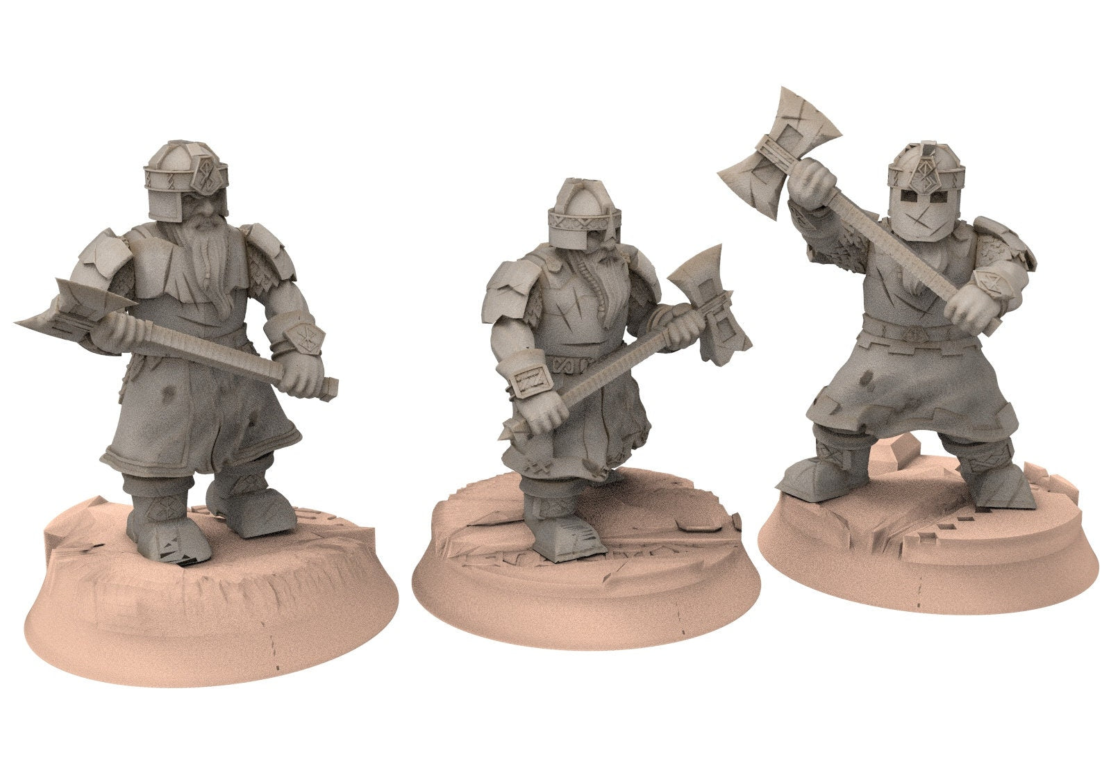 Dwarves - 12 Modular warriors, The Dwarfs of The Mountains, for Lotr, Khurzluk Miniature