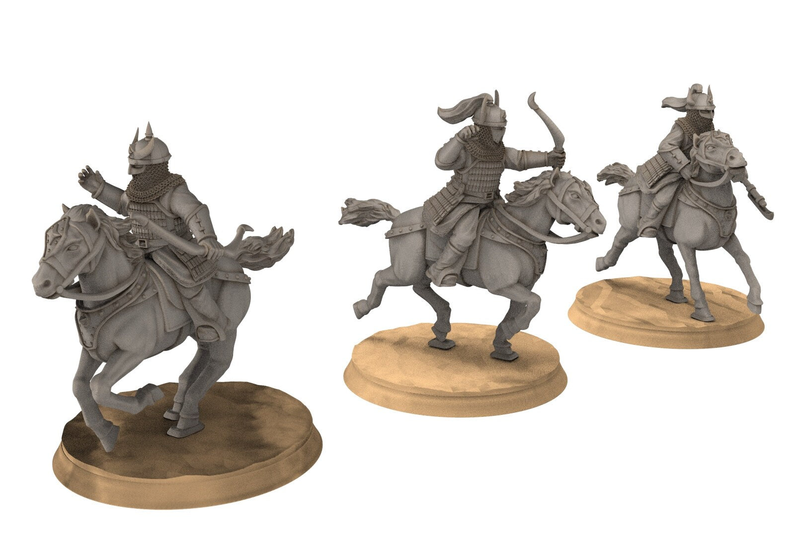 Kandahar - Varangian Horsemen Bows and Axes, fell dark lord human, Kandahar, Khwarezm, oriental, Rhur, miniature for wargame D&D, Lotr...