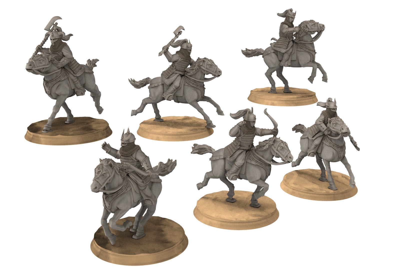 Kandahar - Varangian Horsemen Bows and Axes, fell dark lord human, Kandahar, Khwarezm, oriental, Rhur, miniature for wargame D&D, Lotr...