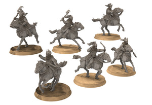 Kandahar - Varangian Horsemen Bows and Axes, fell dark lord human, Kandahar, Khwarezm, oriental, Rhur, miniature for wargame D&D, Lotr...