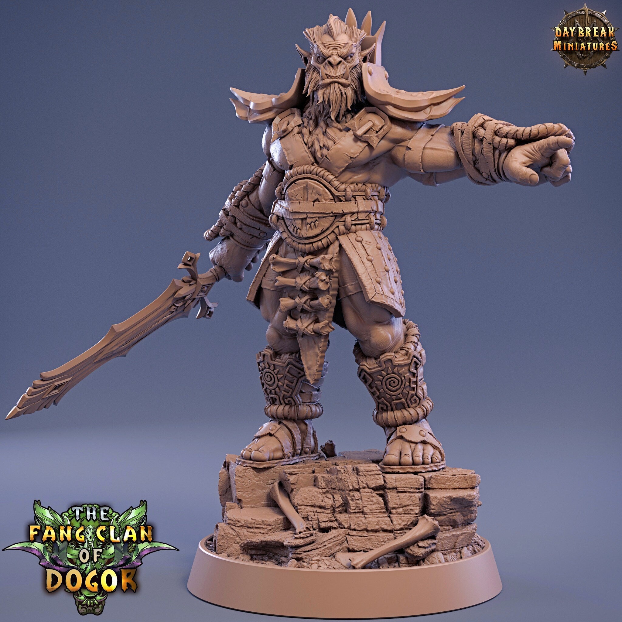 Green Skin - King Fangtabolous, The Fang Clan of Dogor, daybreak miniatures Active Demandes de réapprovisionnement : 0