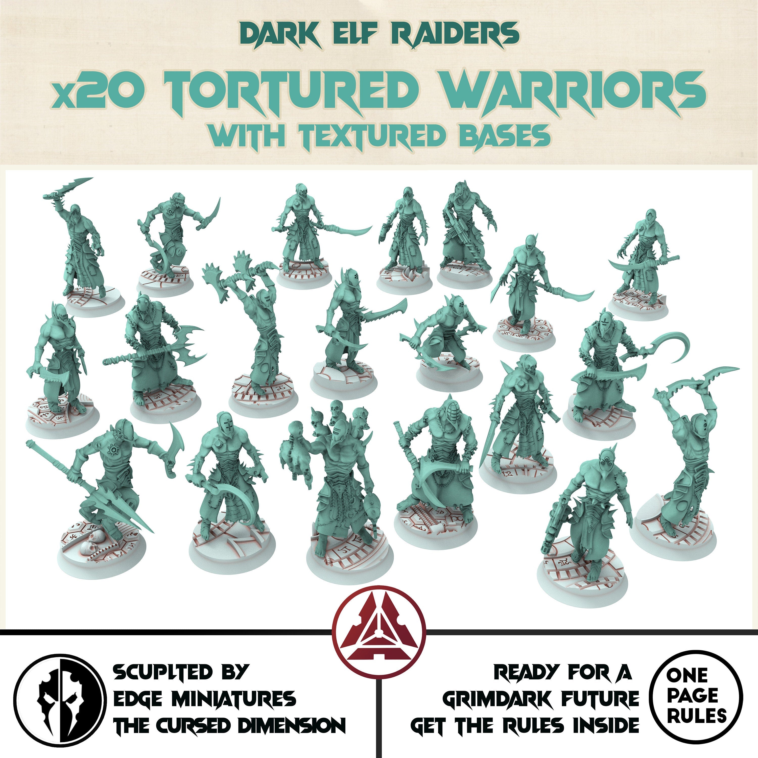 Dark City - Dark Elf Raiders - x20 Tortured Warriors