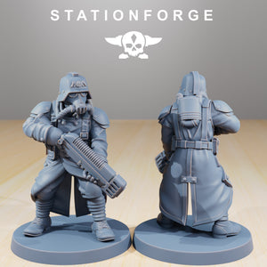 GrimGuard - Command Force, infanterie mécanisée, empire post apocalyptique, utilisable pour tabletop wargame.