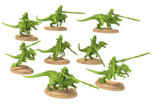 Load image into Gallery viewer, Exotic Elves - Raptor riders, Lost elves on Jurassic planet with spears that shine
