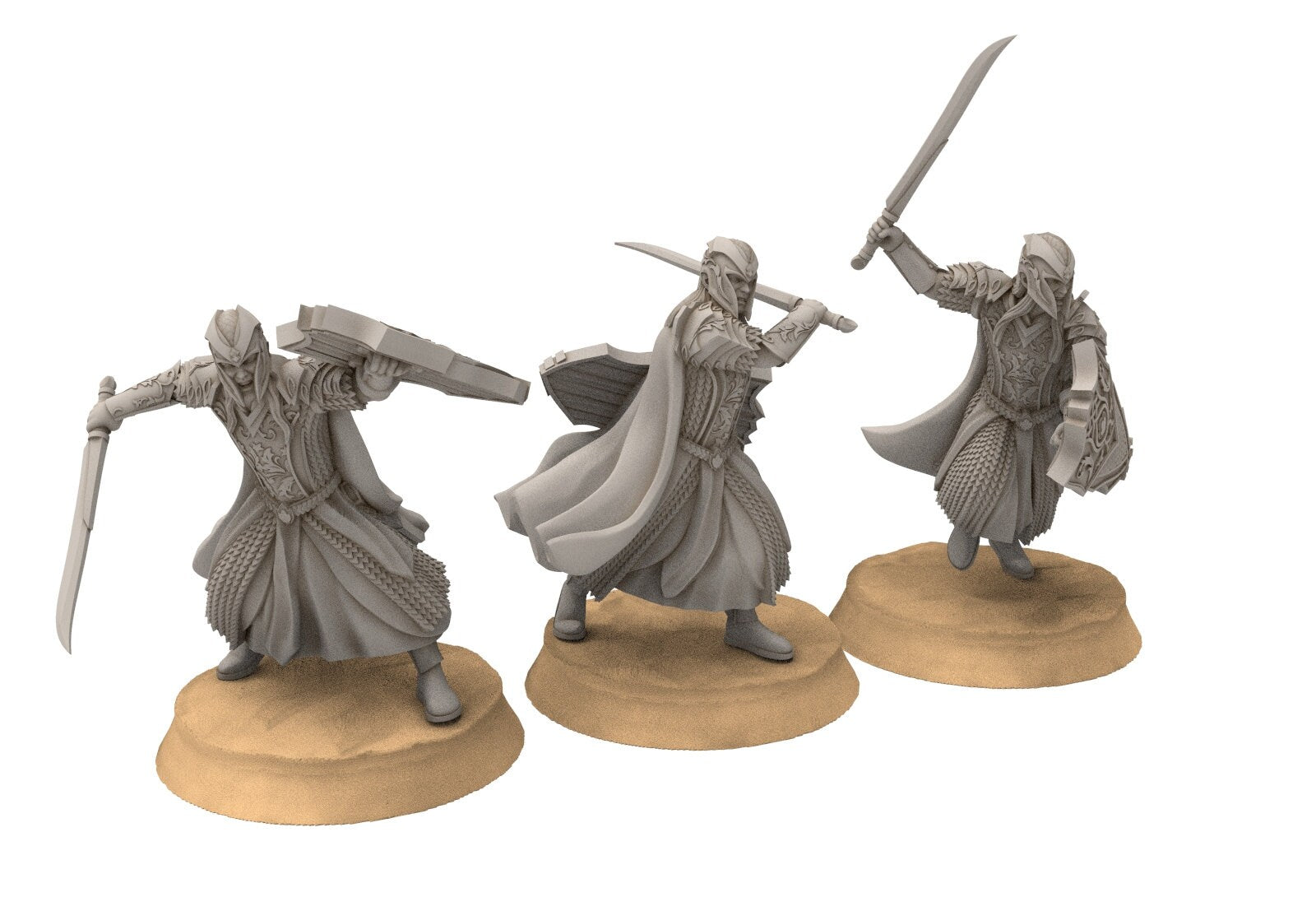 Darkwood - Forest Guard - Swordmen, Middle rings miniatures for wargame D&D, Lotr...