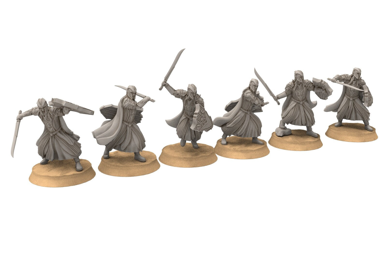 Darkwood - Forest Guard - Swordmen, Middle rings miniatures for wargame D&D, Lotr...