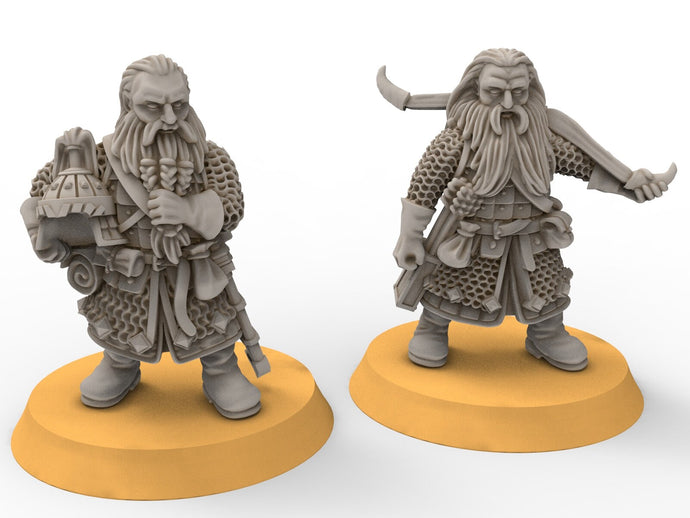 Dwarves - Mountain adventurers brothers, The Dwarfs of The Mountains, for Lotr, Medbury miniatures