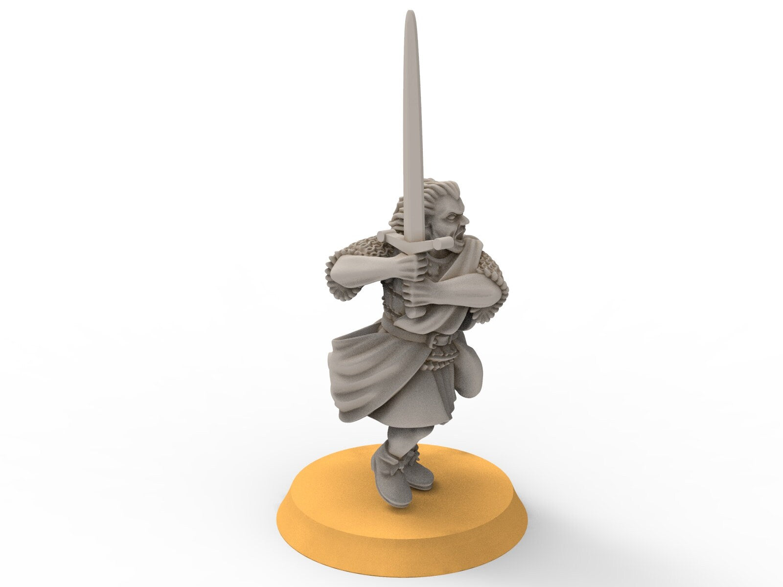 Gandor - Fief levy clan men Warrior Leader highlander, minis for wargame D&D, Lotr...