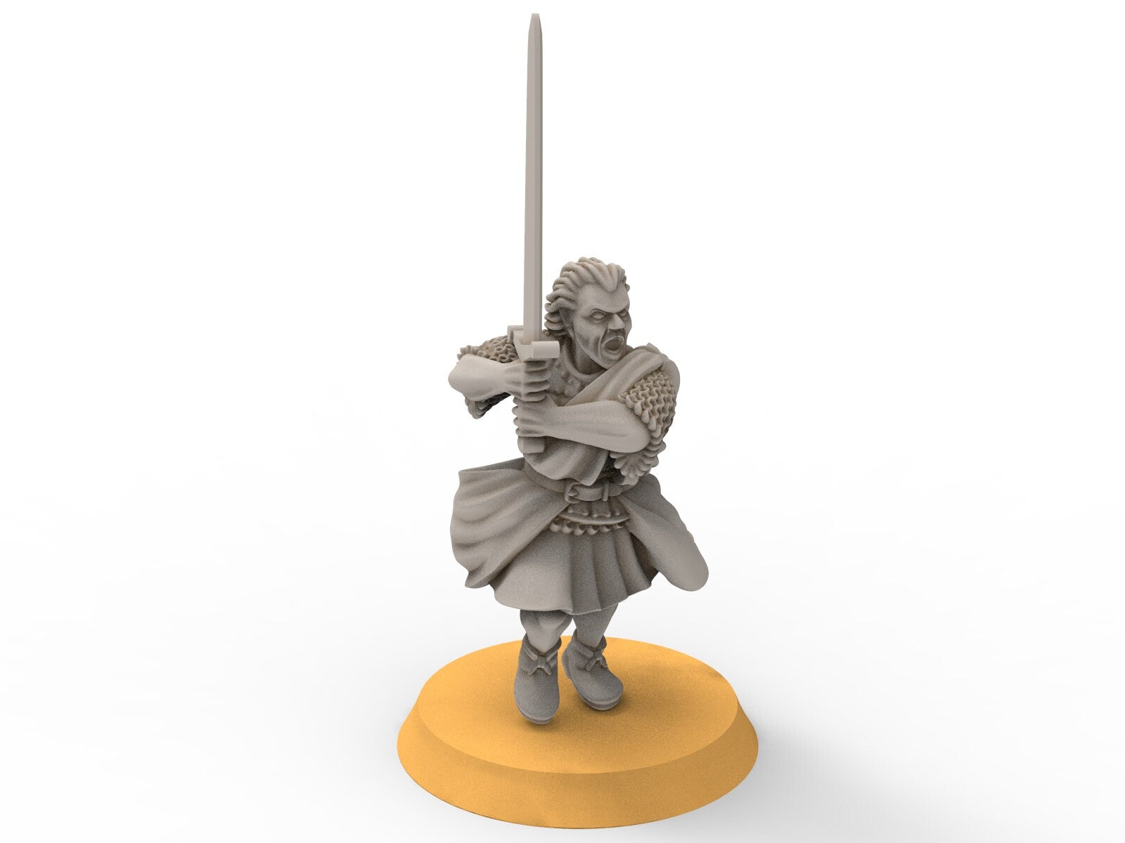 Gandor - Fief levy clan men Warrior Leader highlander, minis for wargame D&D, Lotr...